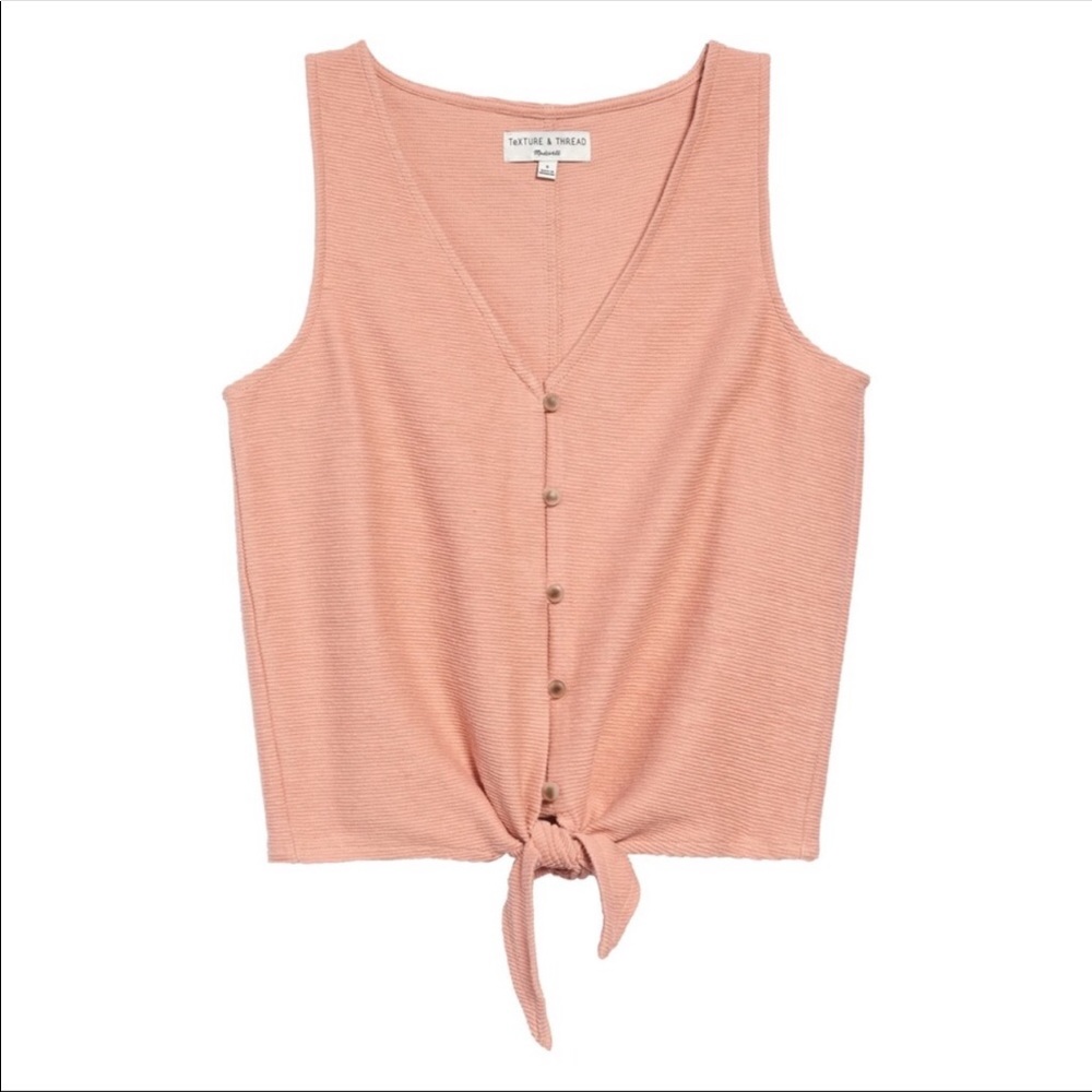 Madewell Button Front Tie Tank Top